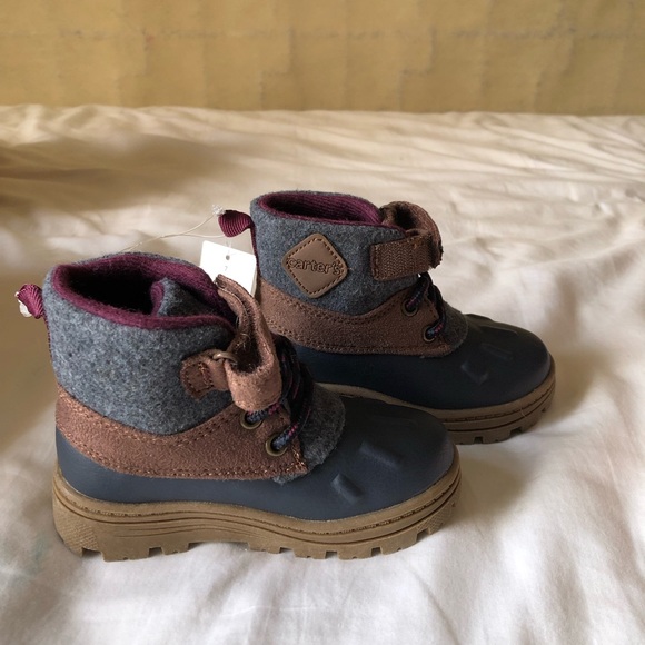 Carter's Kids' Navy and Brown Boots - Picture 1 of 4